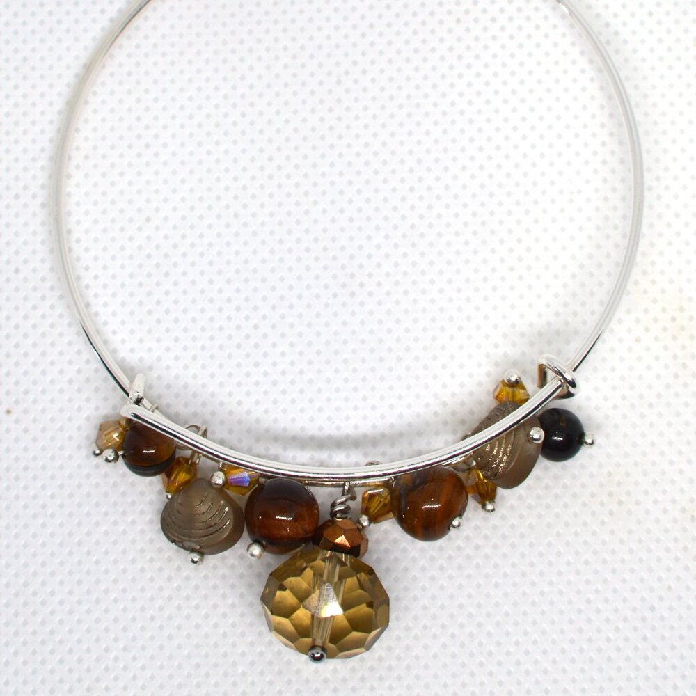 Tiger Eye and crystal bangle BB-15-002